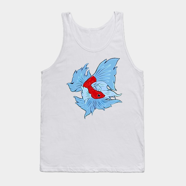 Betta Fish In Red And Blue Tank Top by PhotoArts